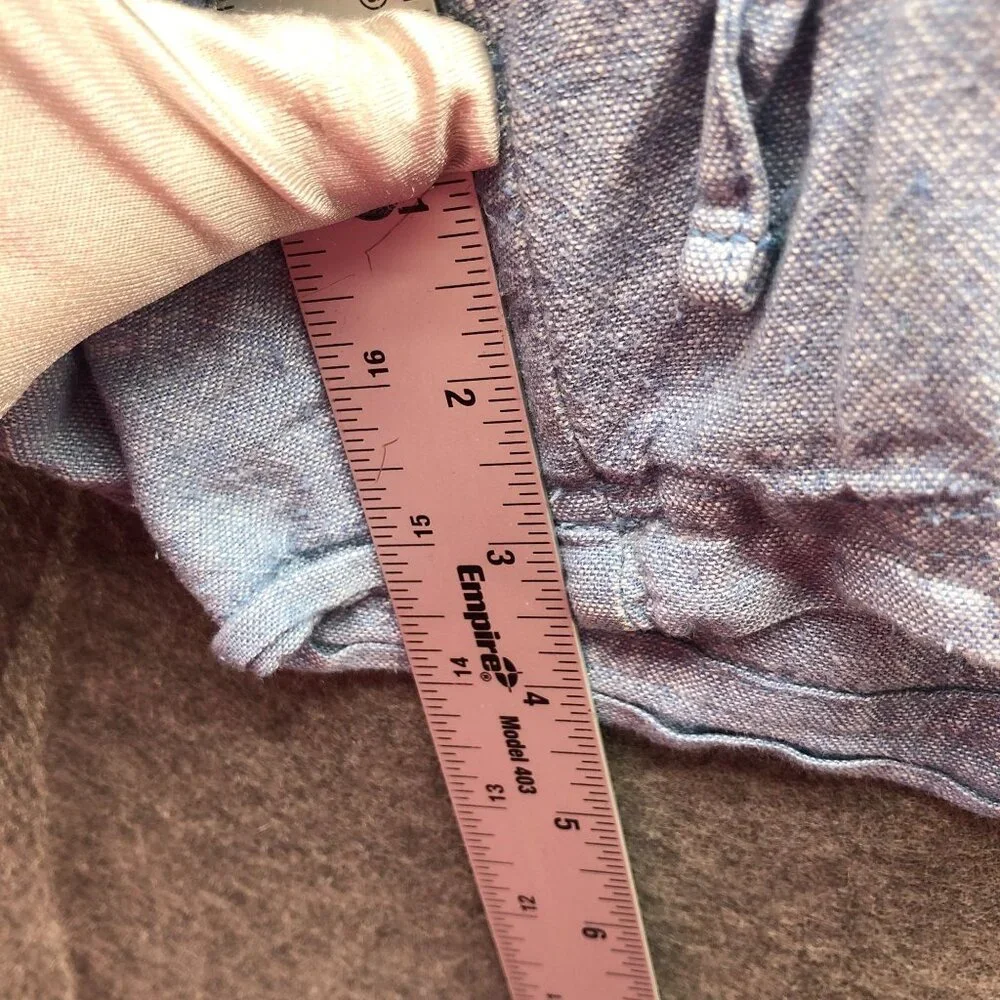Gap Linen Blend Pull On Shorts Womens M Light Blue Drawstring High Rise Relaxed - Picture 6 of 8